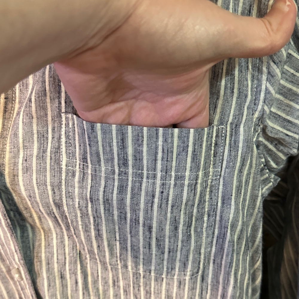 Lucky Brand Blue and White Striped Shirt - Picture 4 of 9